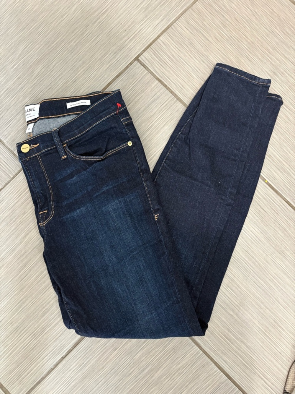 Frame Denim Dark Indigo Skinny Jeans